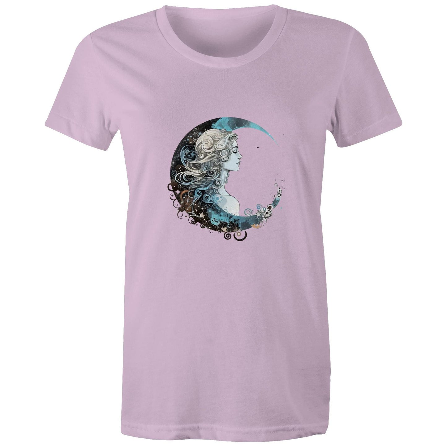 Women's Earthfolk T shirt - Moon Goddess - The Crescent Moon