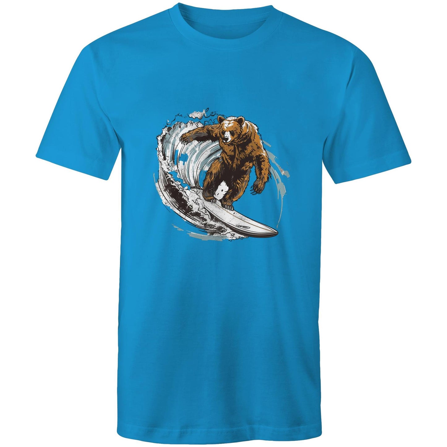 Men's Earthfolk T shirt - Grizzly Surfer - The Crescent Moon