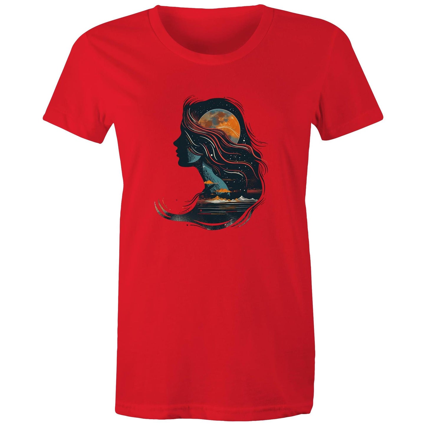 Women's Earthfolk T shirt - Child Of the Universe - The Crescent Moon
