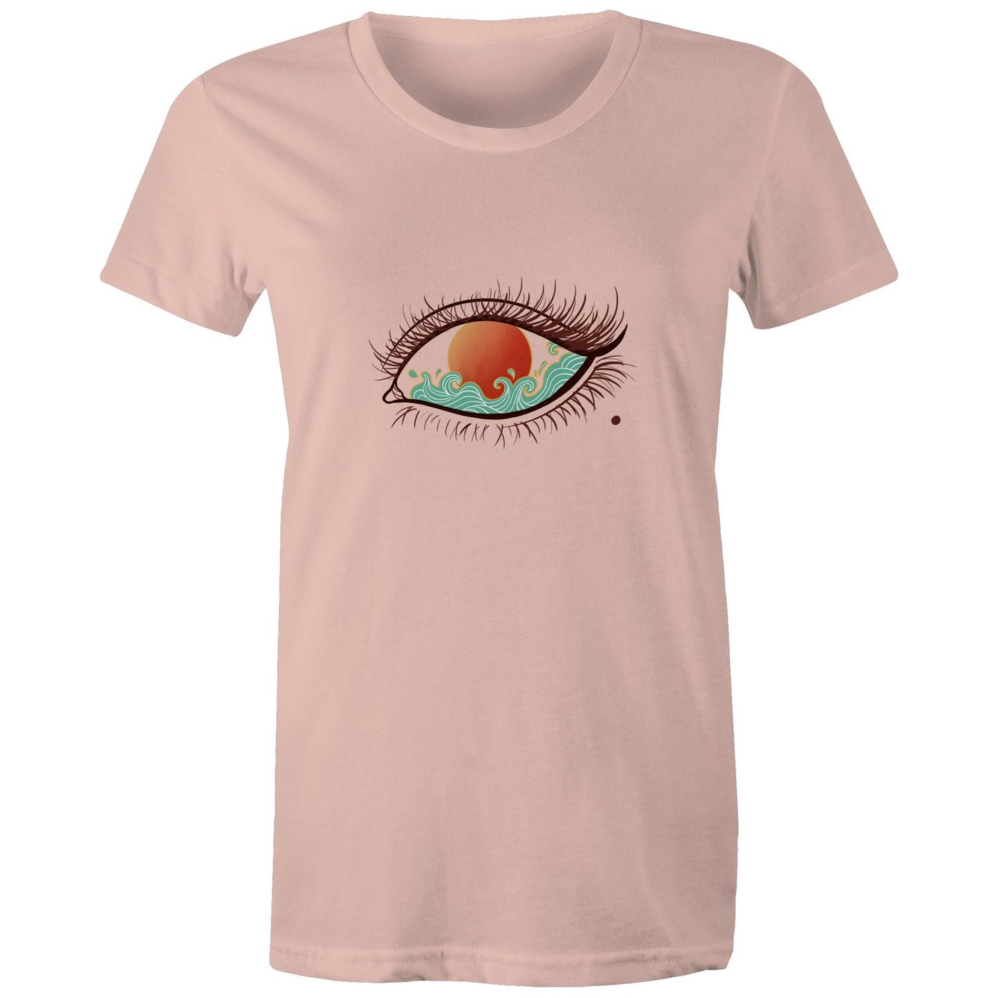 Earthfolk Printed T shirt - Women'sRelaxed Fit - Eye of the sunset - The Crescent Moon
