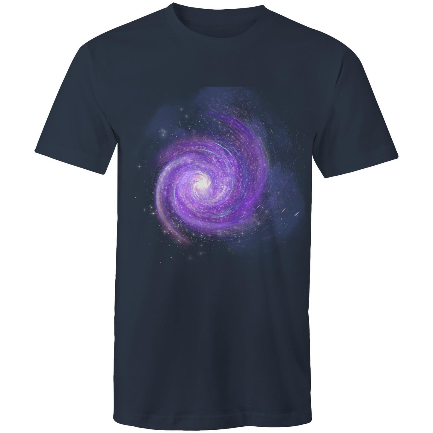 Men's Earthfolk Printed T shirt - Purple Galaxy - The Crescent Moon