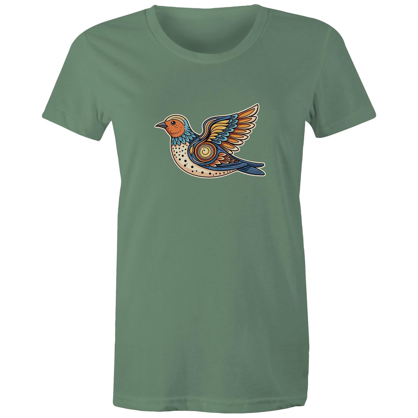 Women's Earthfolk T shirt - Freedom Flight - The Crescent Moon