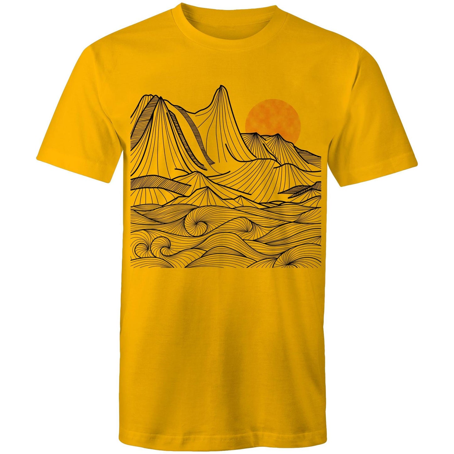 Men's Earthfolk T shirt - Mountain Swirls - The Crescent Moon