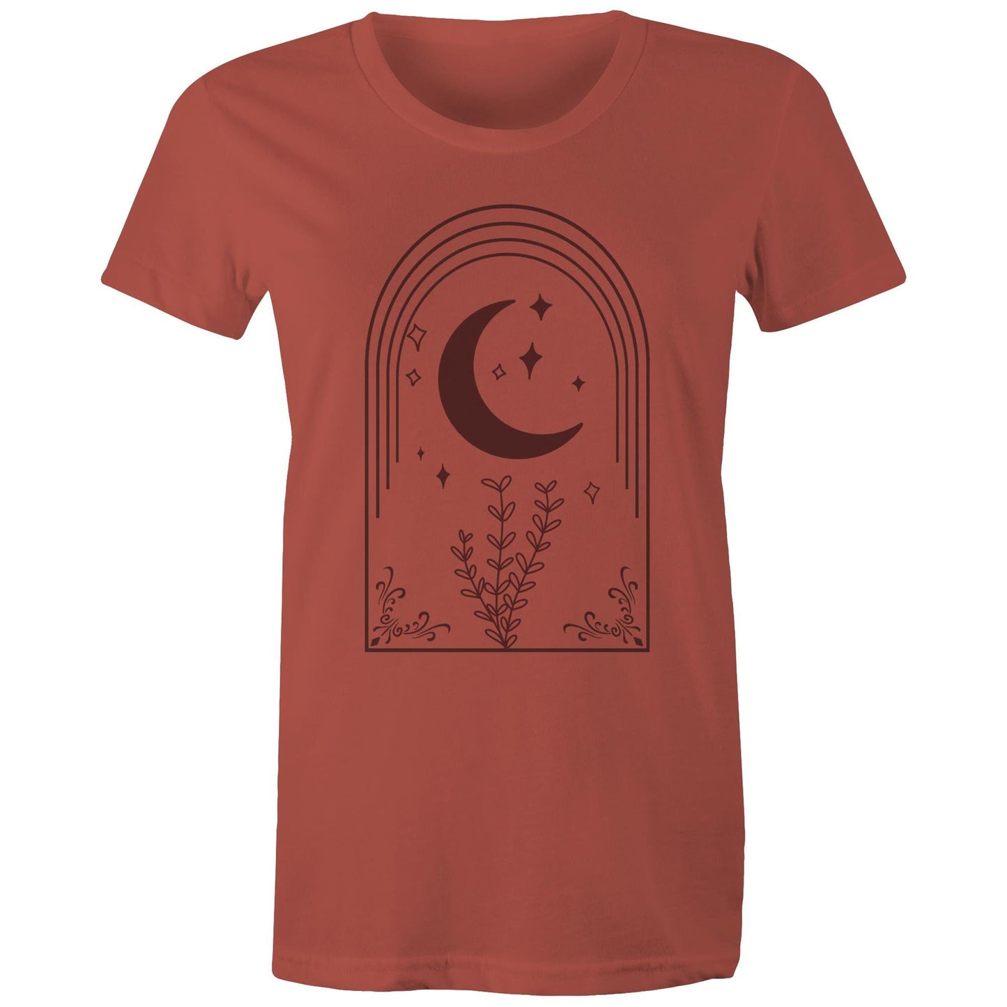 Women's Earthfolk T shirt - Moon Arch - The Crescent Moon