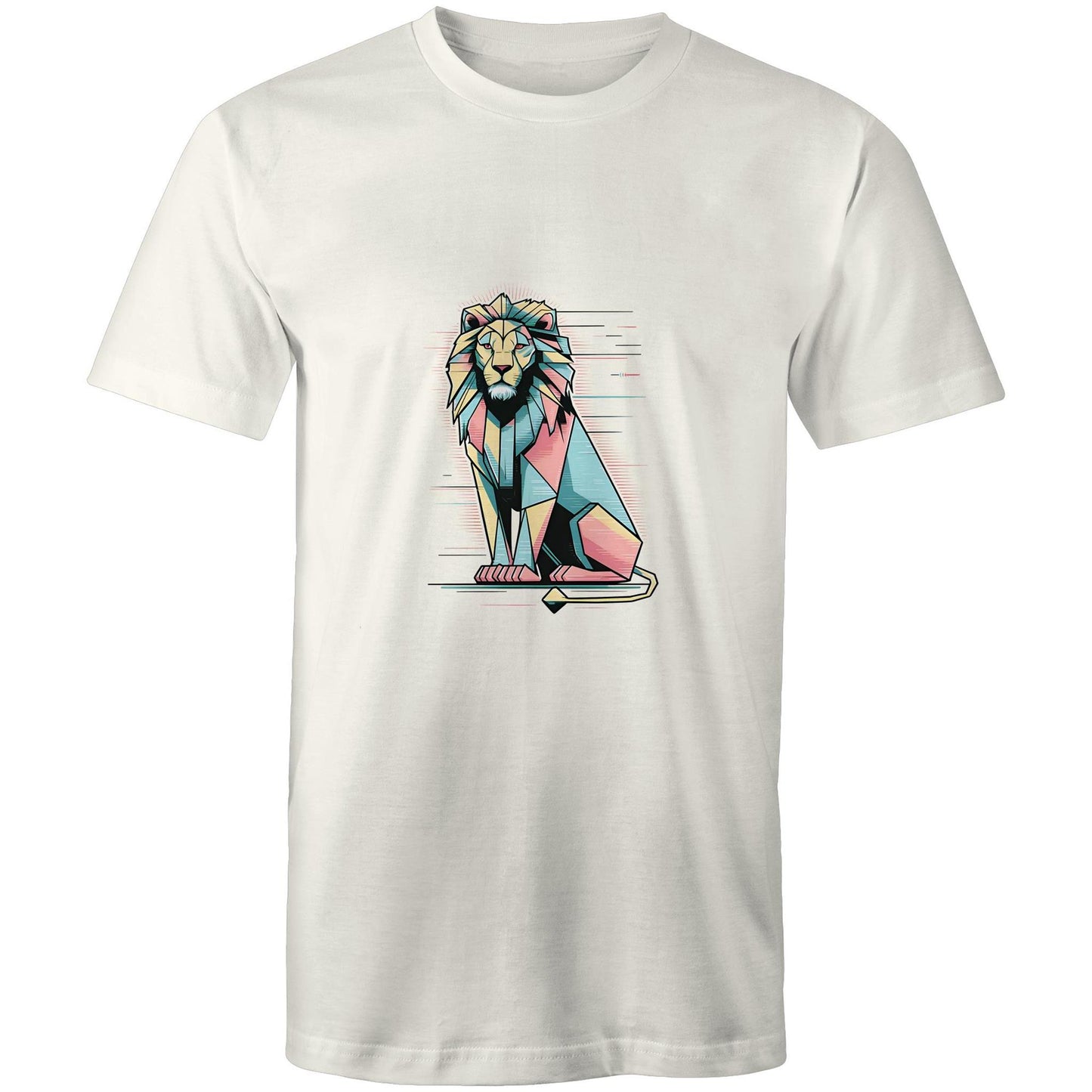 Men's Earthfolk T shirt - Geo Lion - The Crescent Moon