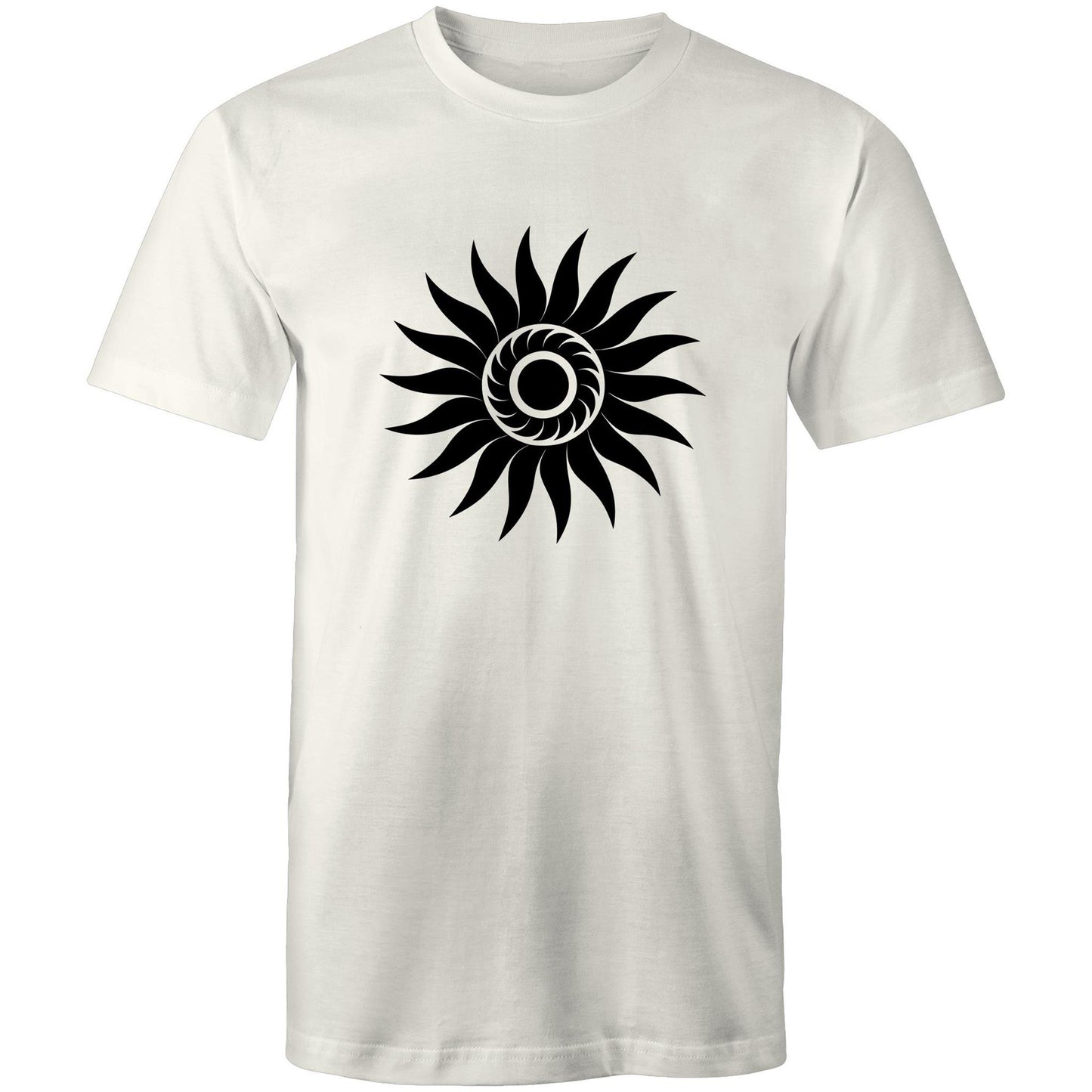Men's Earthfolk T shirt - Spiral Sun - The Crescent Moon