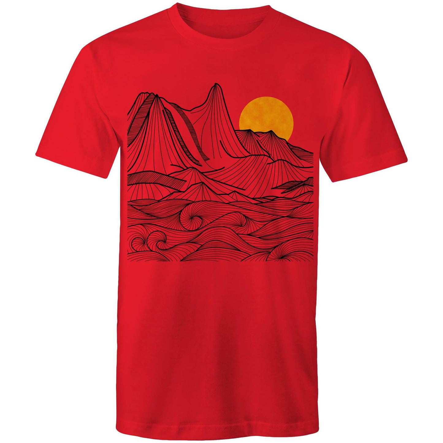 Men's Earthfolk T shirt - Mountain Swirls - The Crescent Moon