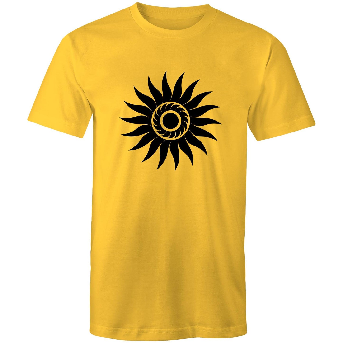 Men's Earthfolk T shirt - Spiral Sun - The Crescent Moon