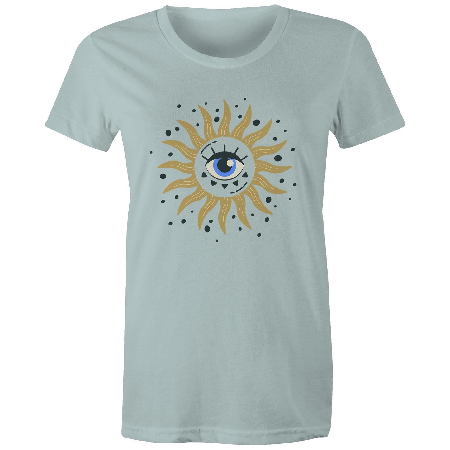 Women's earthfolk T shirt - Eye to the Soul - The Crescent Moon