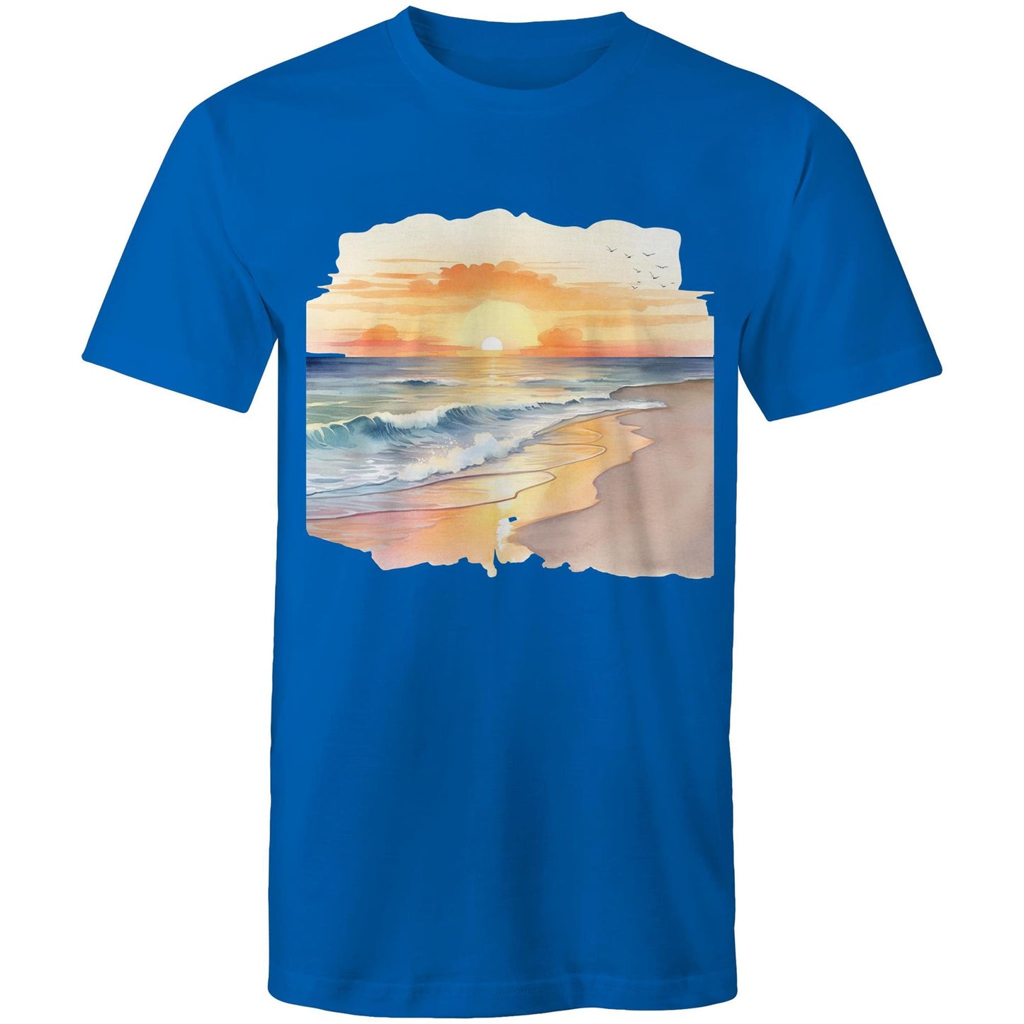 Men's Earthfolk Printed T shirt - Water colour Sunset - The Crescent Moon