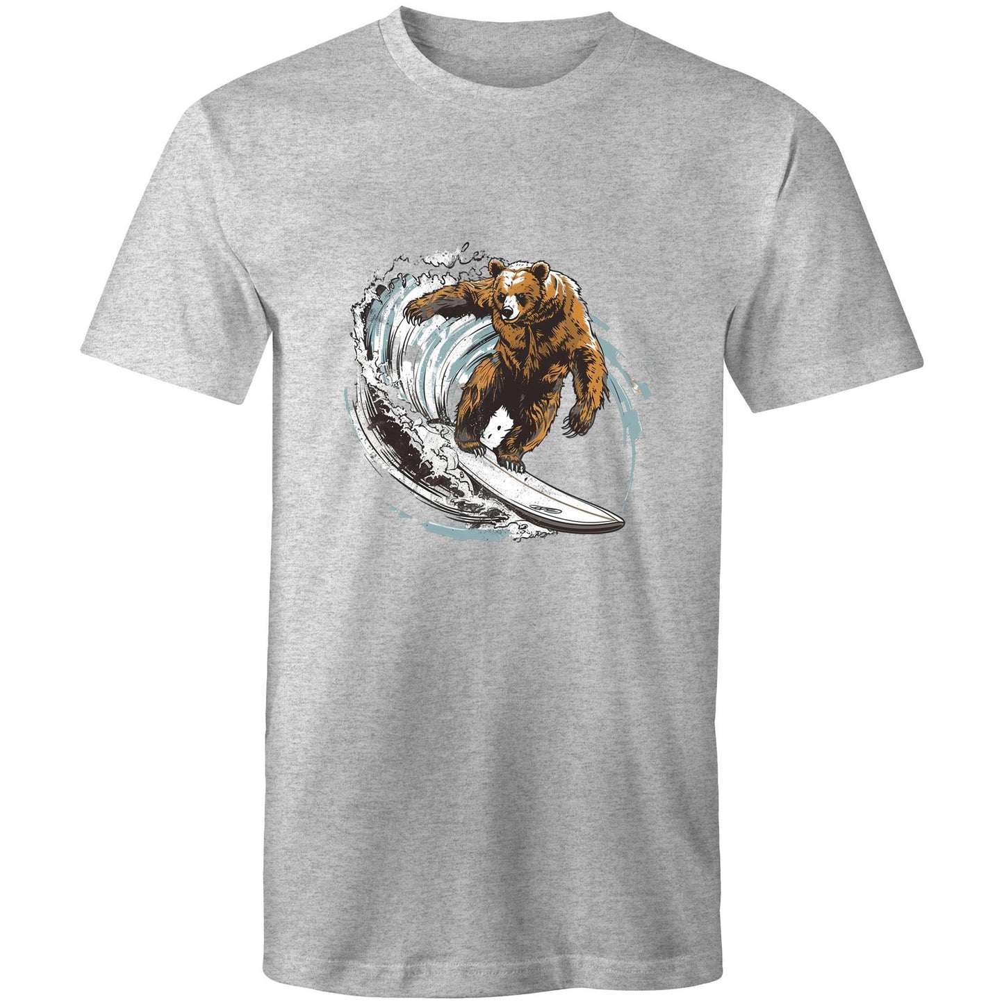 Men's Earthfolk T shirt - Grizzly Surfer - The Crescent Moon
