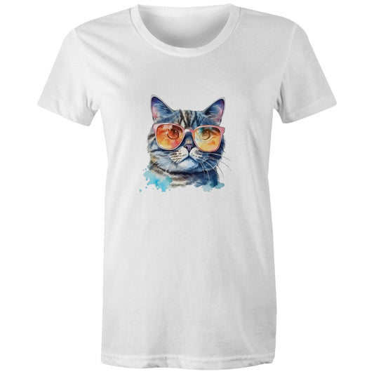 Women's Earthfolk T shirt - Kool Kat - The Crescent Moon