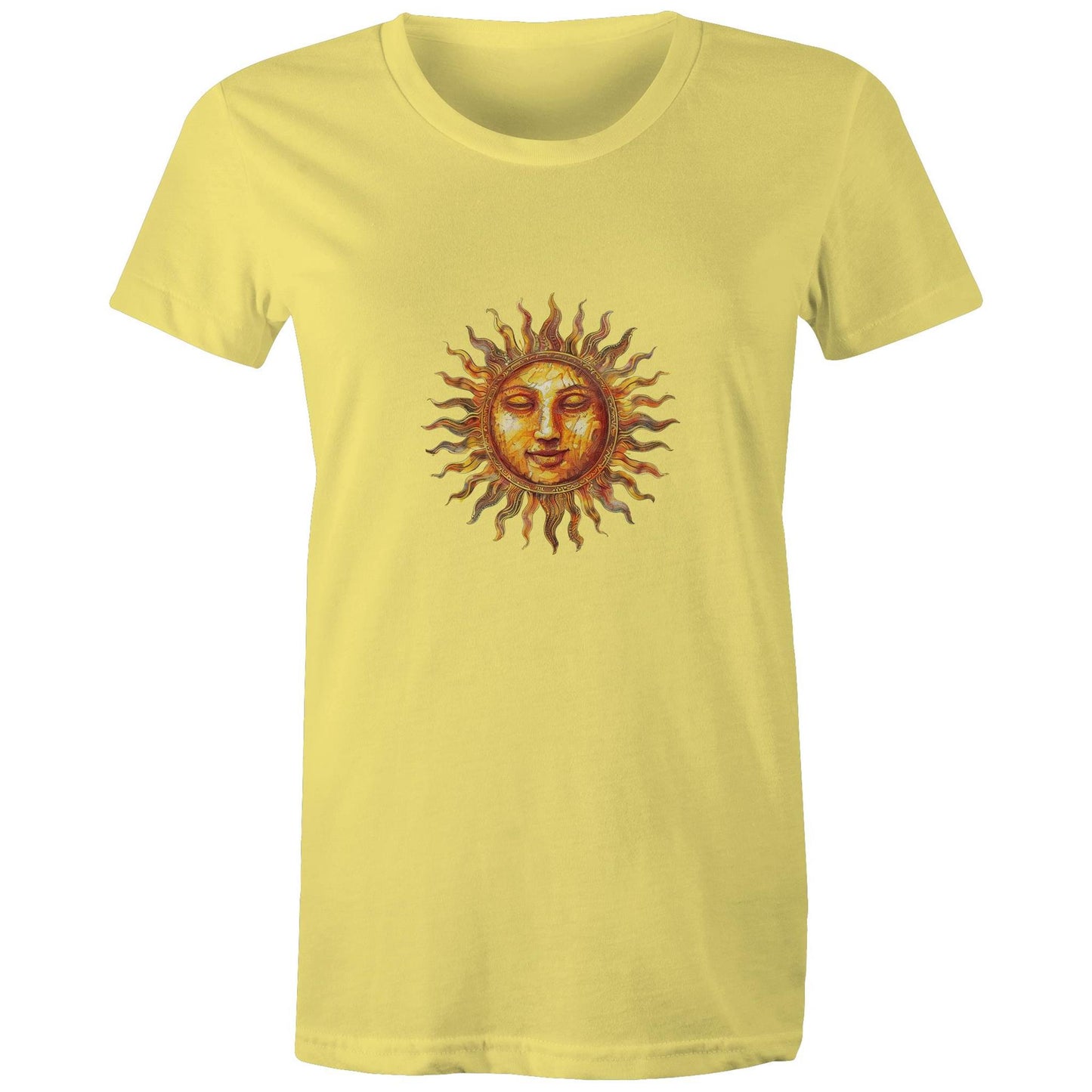 Earthfolk Printed T shirt - Women's Relaxed Fit - Majestic Sun - The Crescent Moon