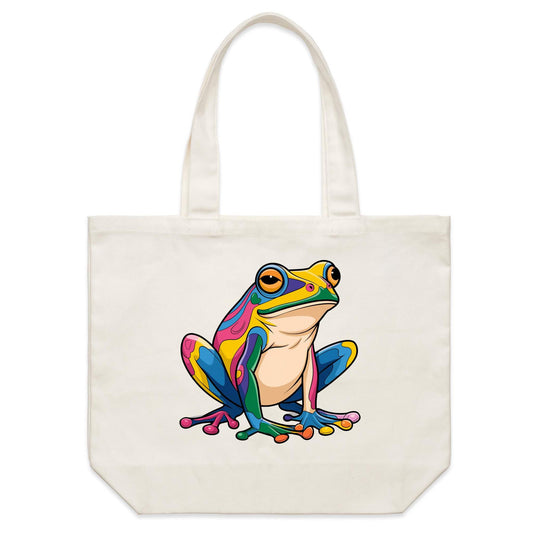 Earthfolk Canvas Tote Bag - Peace Frog - The Crescent Moon