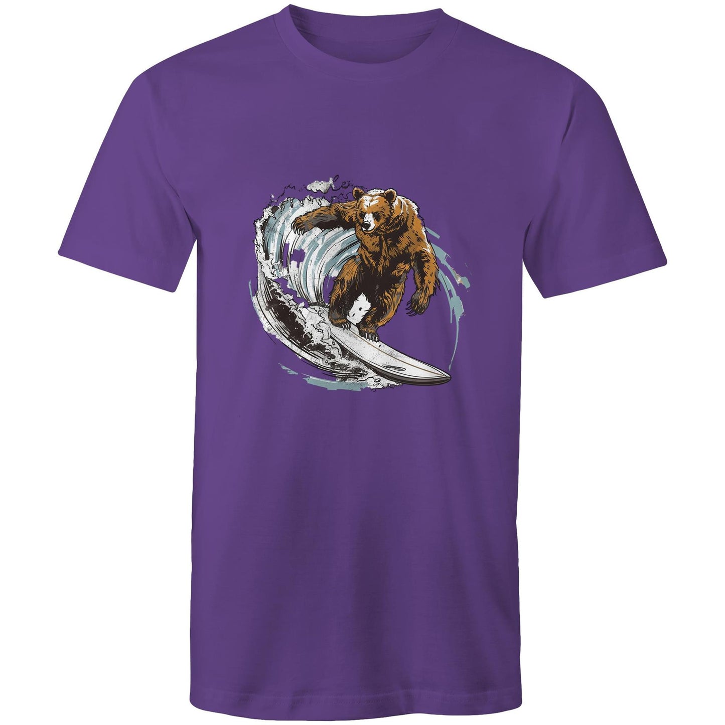 Men's Earthfolk T shirt - Grizzly Surfer - The Crescent Moon
