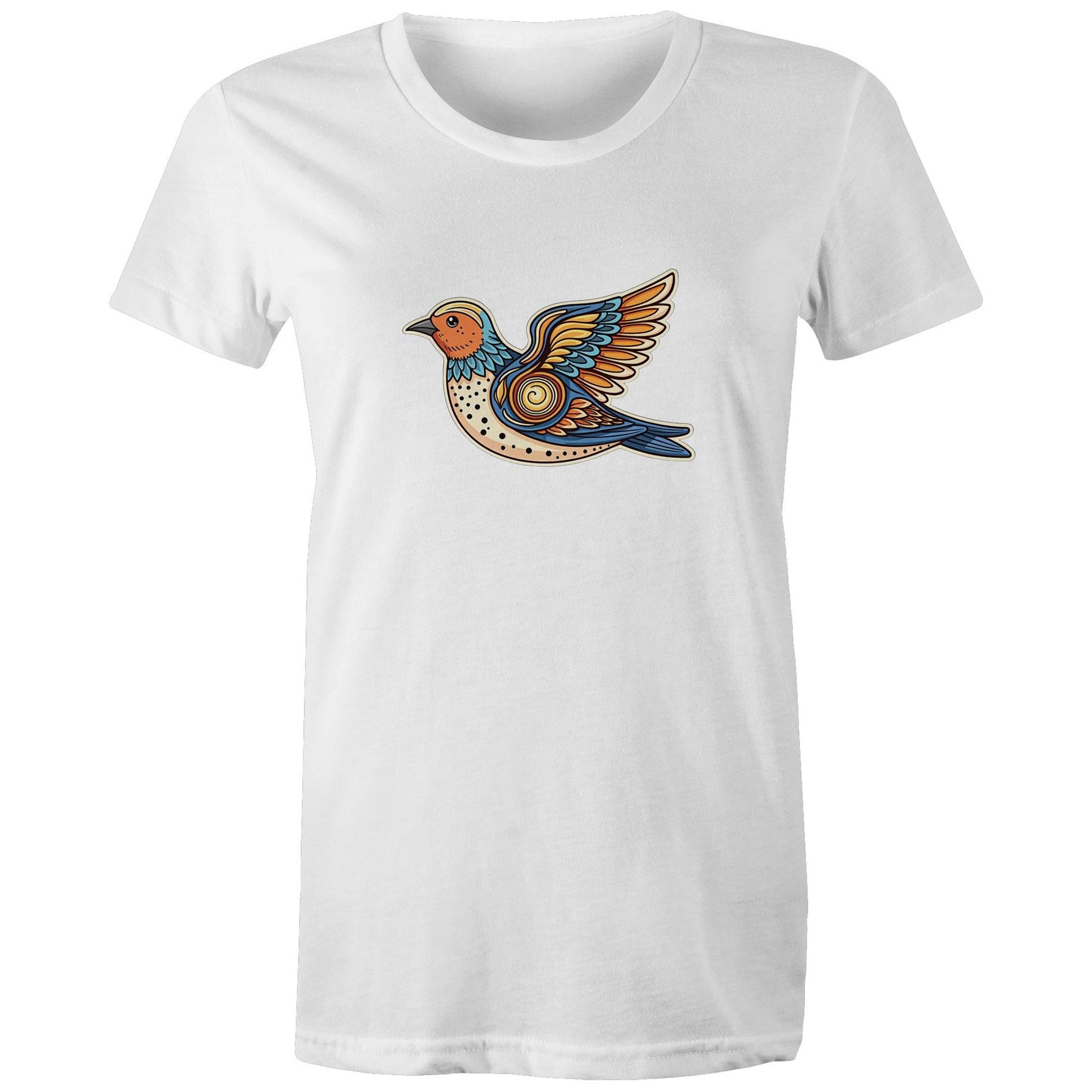 Women's Earthfolk T shirt - Freedom Flight - The Crescent Moon