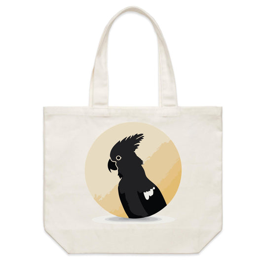 Earthfolk Canvas Tote Bag - Black Cockatoo - The Crescent Moon