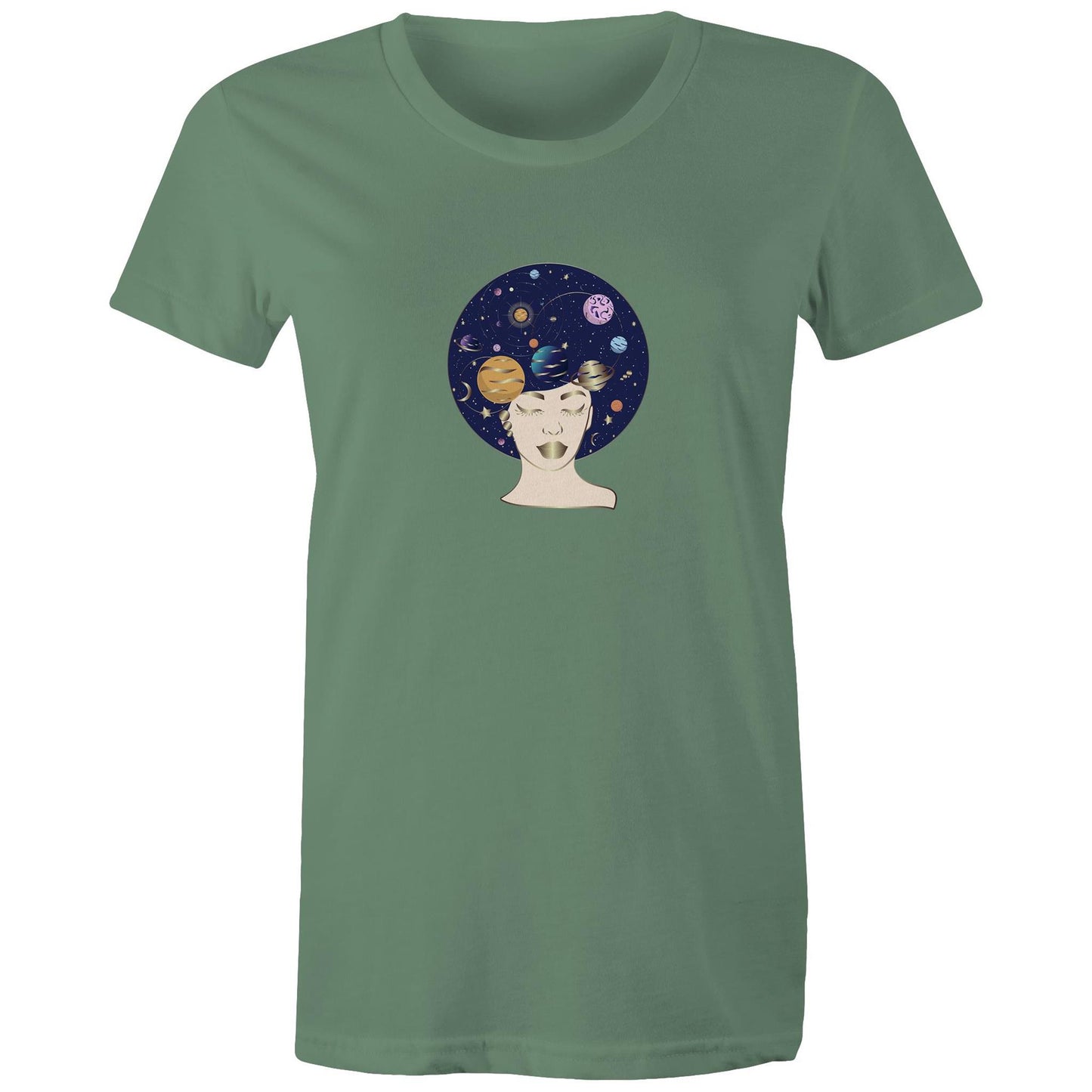 Women's Earthfolk Printed T shirt - Lady of the Galaxy