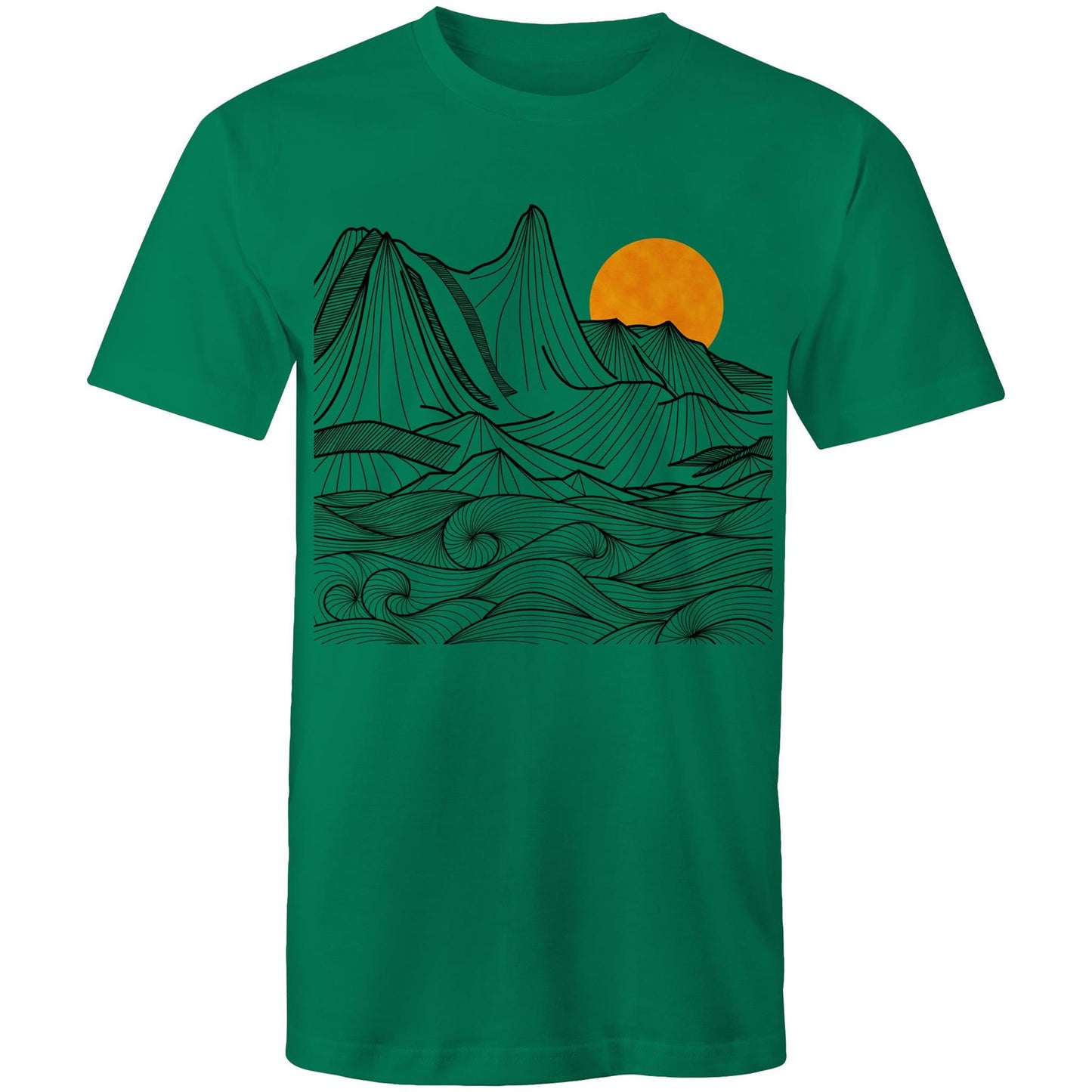 Men's Earthfolk T shirt - Mountain Swirls - The Crescent Moon