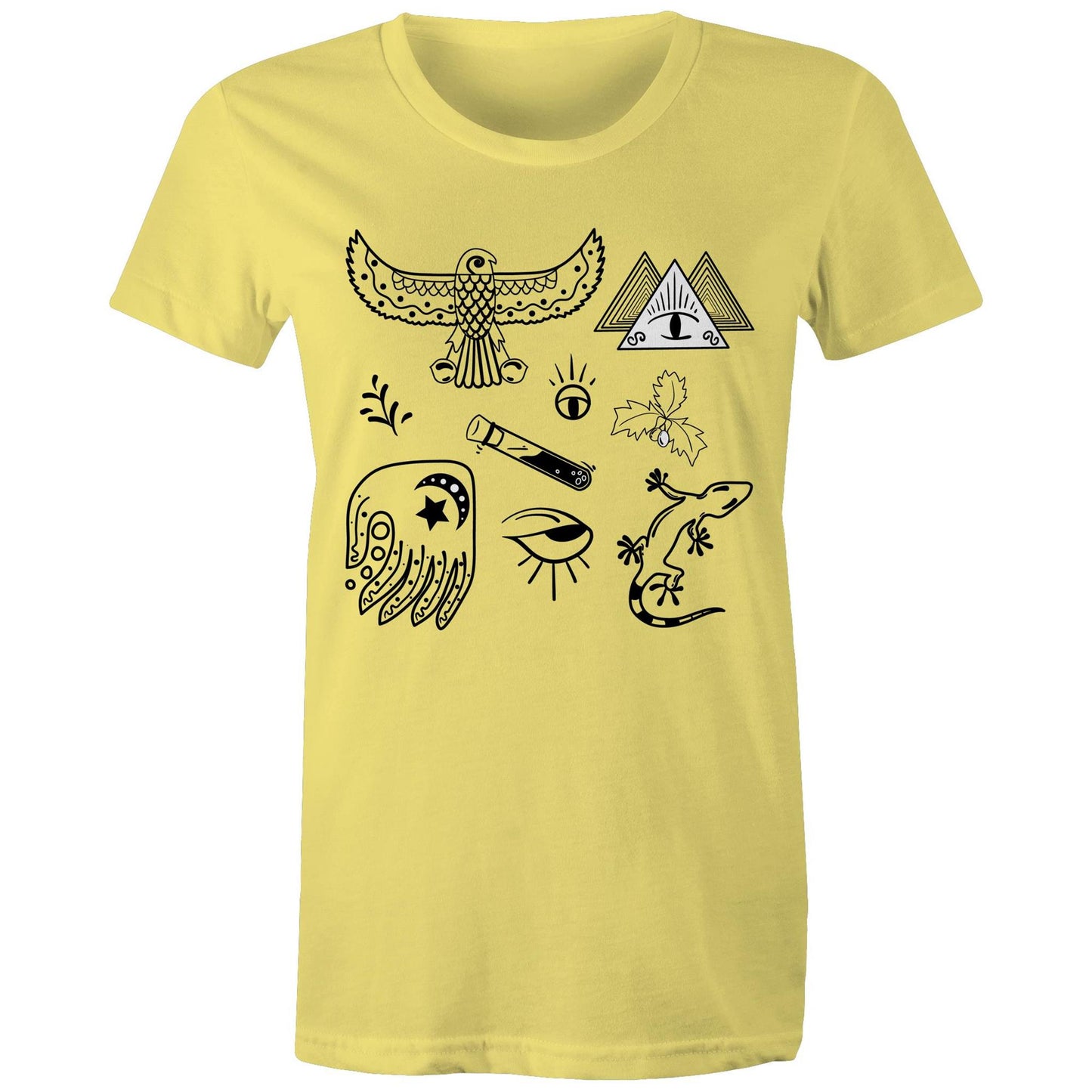 Women's Earthfolk Printed T shirt - Mystic - The Crescent Moon