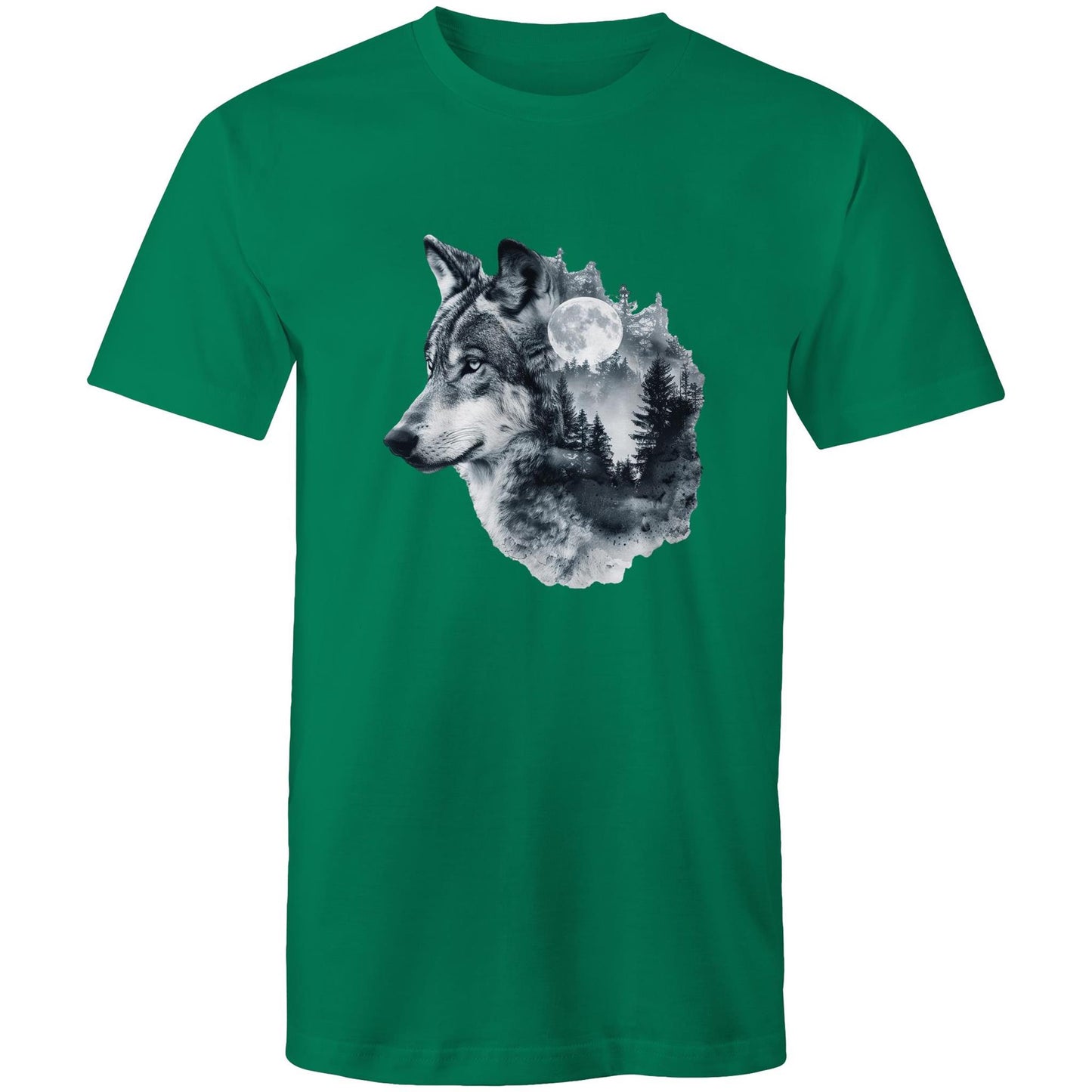 Men's Earthfolk T shirt - Howl of the Moon - The Crescent Moon