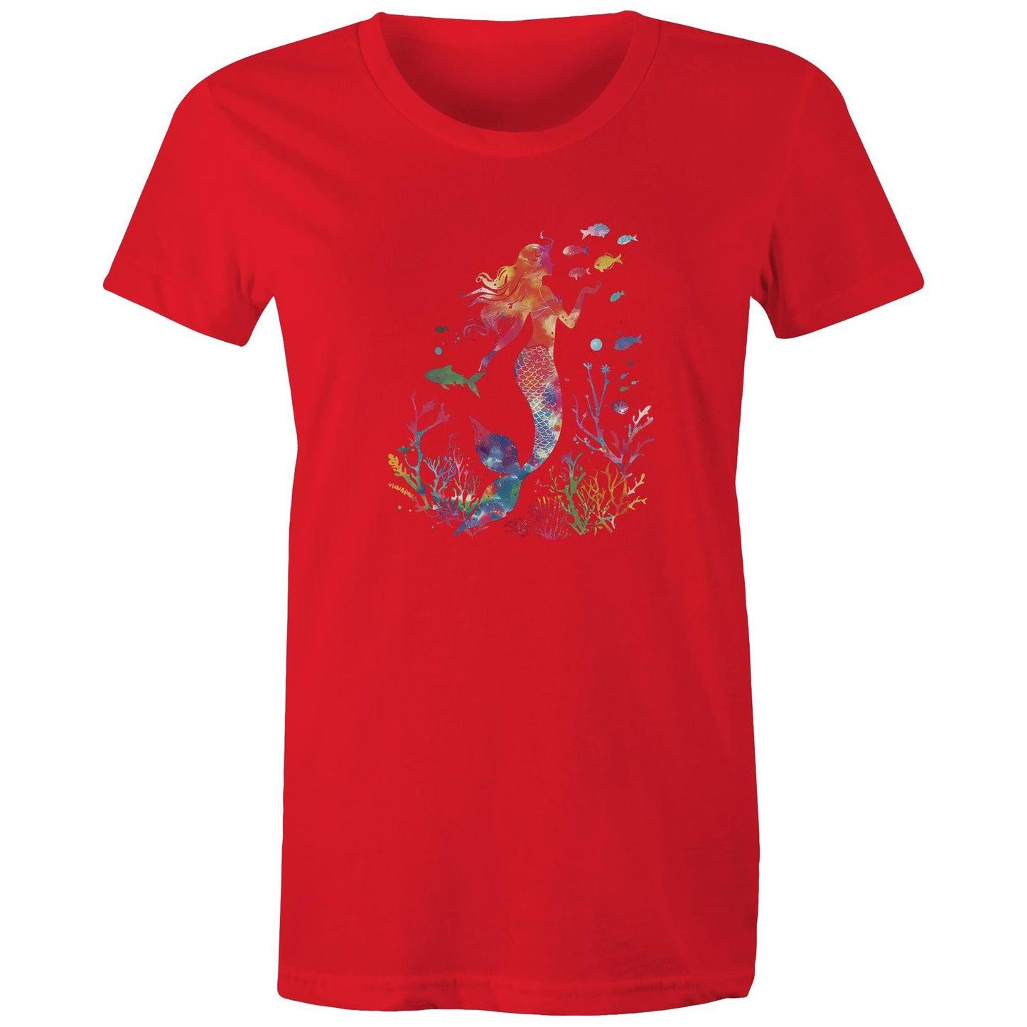 Women's Earthfolk Printed T shirt - Colourful Mermaid