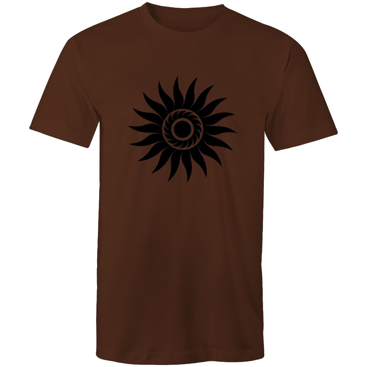 Men's Earthfolk T shirt - Spiral Sun - The Crescent Moon