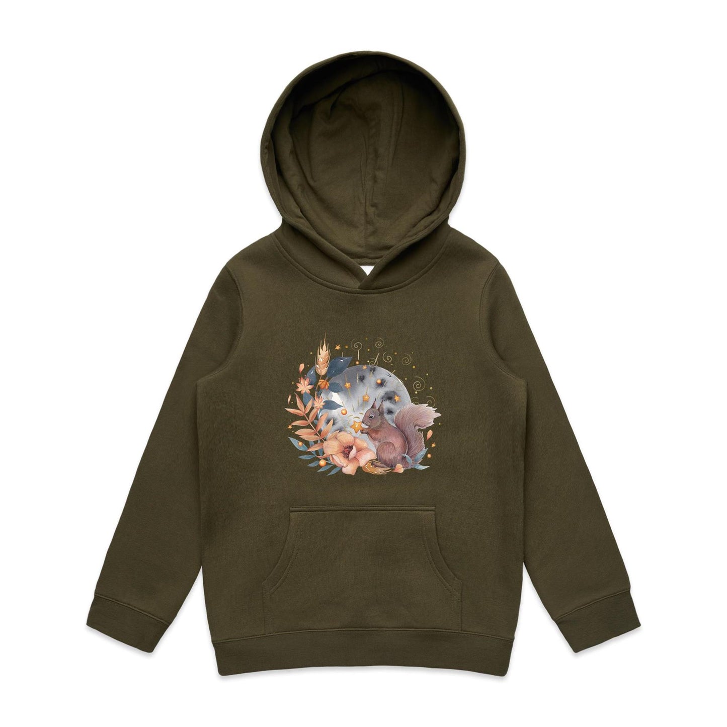 Kid's Earthfolk Hoodie - Watercolour Squirrel