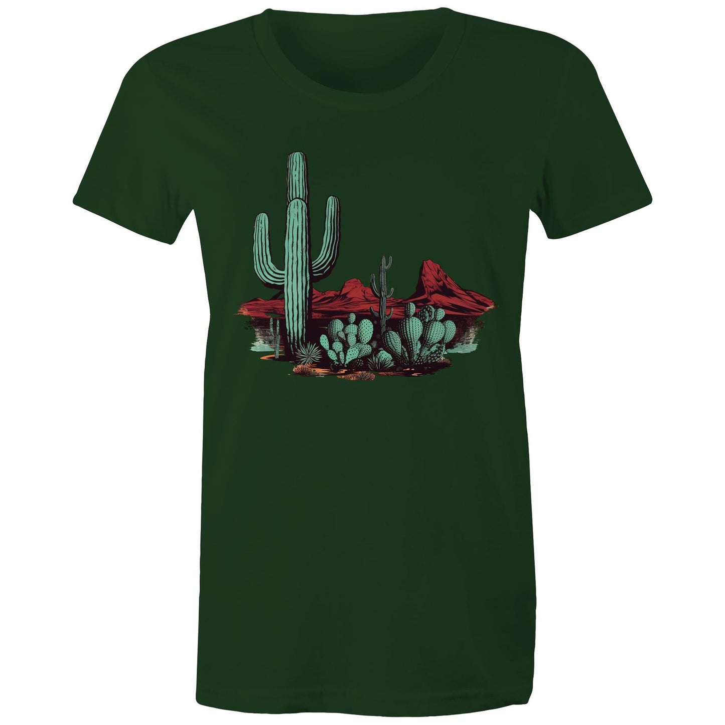 Women's Earthfolk T shirt - Cactus Desert - The Crescent Moon
