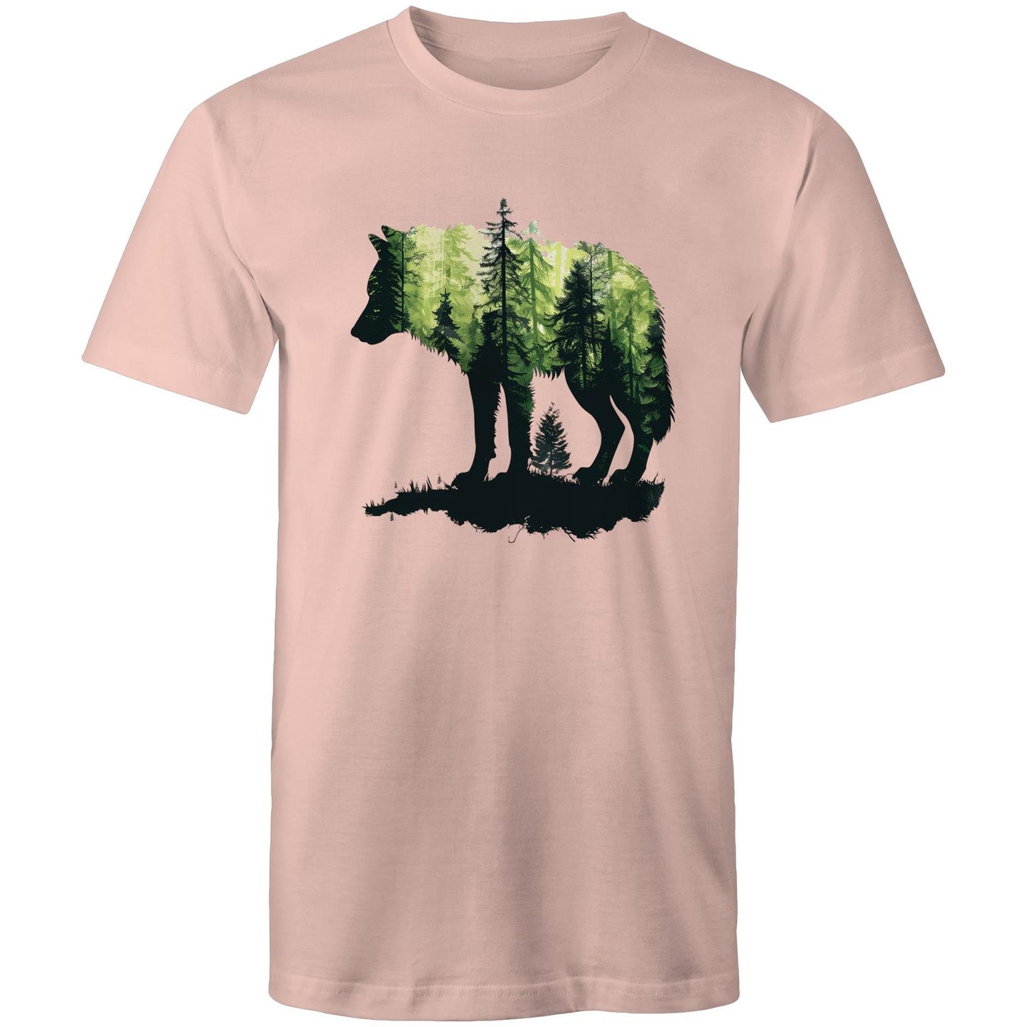 Men's Earthfolk T shirt Forest Wolf - The Crescent Moon