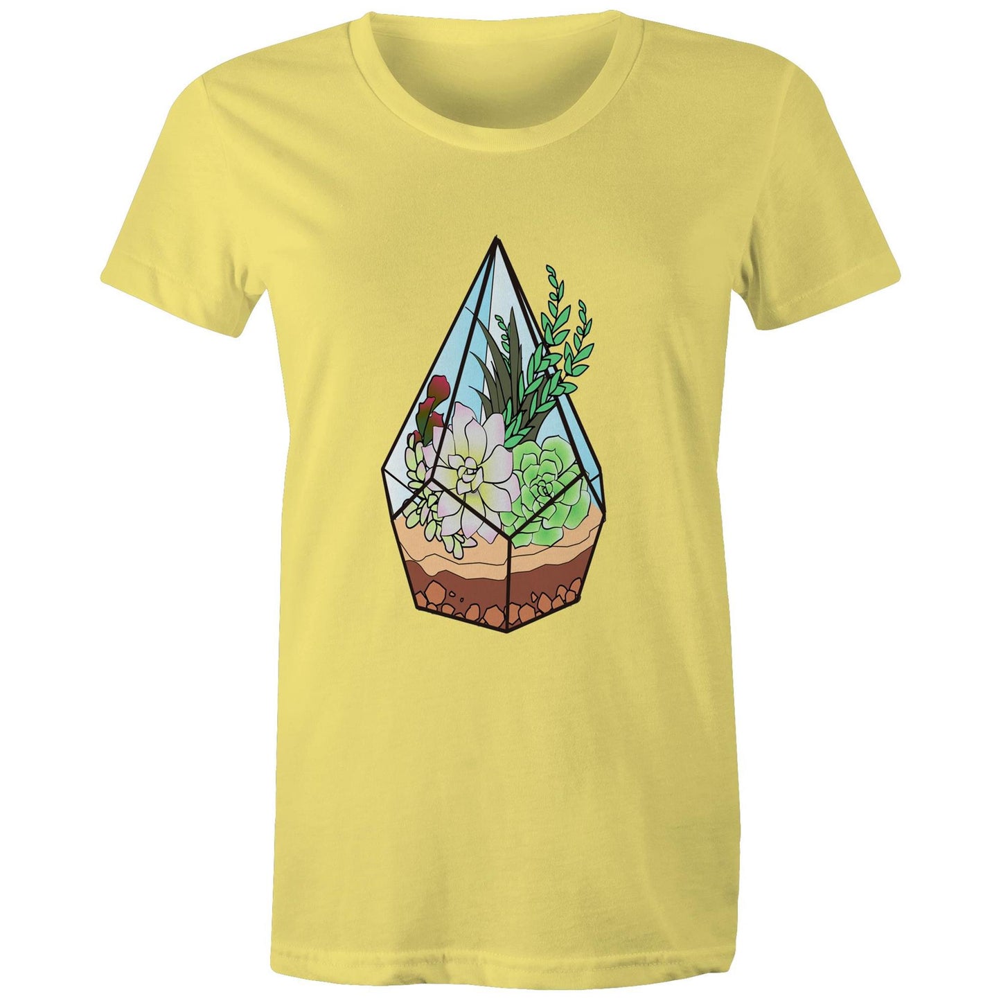 Women's Earthfolk Printed T shirt - Terrarium - The Crescent Moon