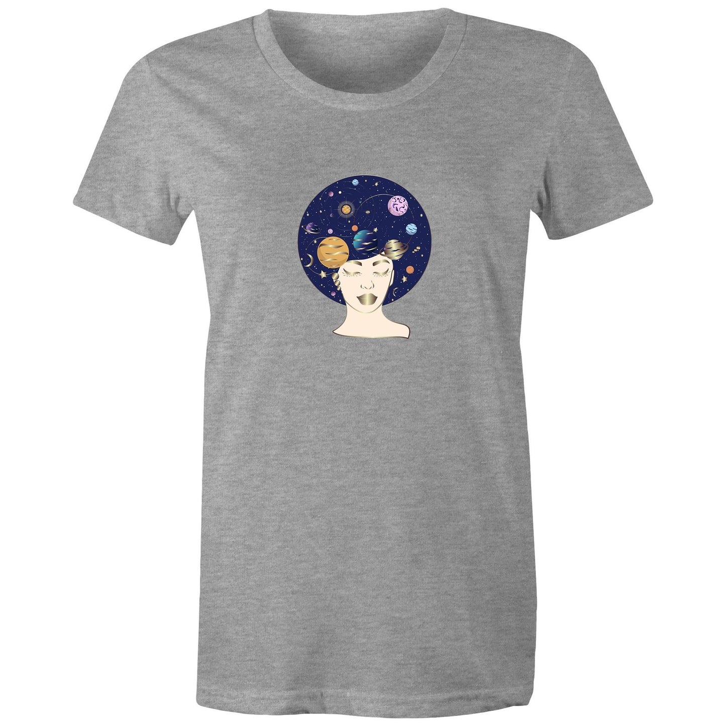 Women's Earthfolk Printed T shirt - Lady of the Galaxy
