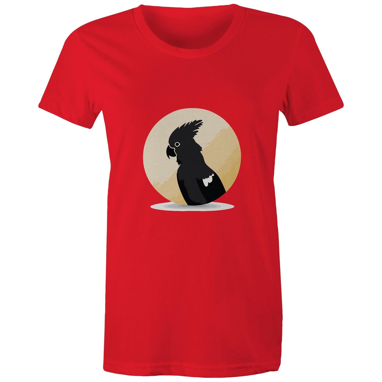 Women's Earthfolk T shirt - Black Cockatoo - The Crescent Moon