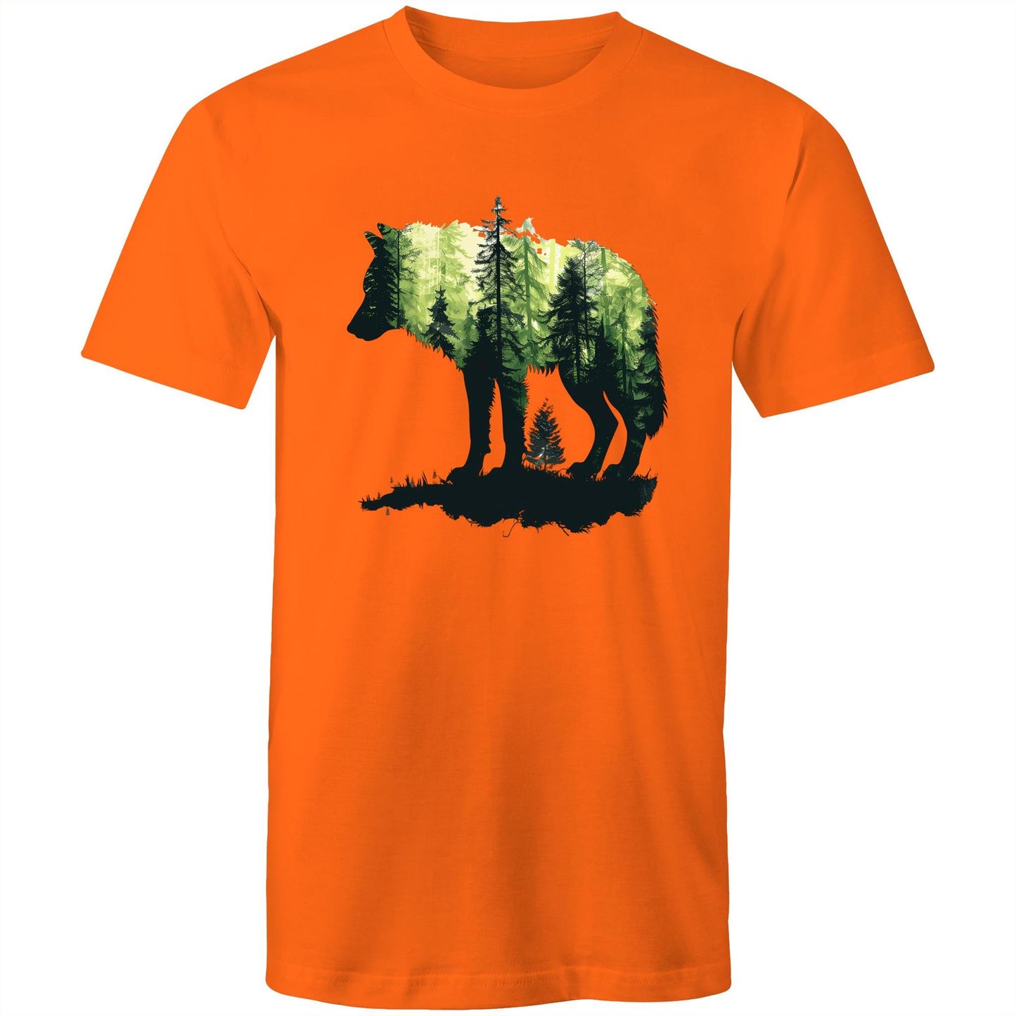 Men's Earthfolk T shirt Forest Wolf - The Crescent Moon