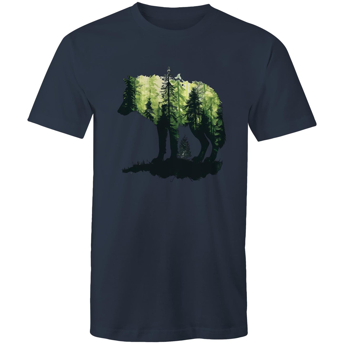 Men's Earthfolk T shirt Forest Wolf - The Crescent Moon