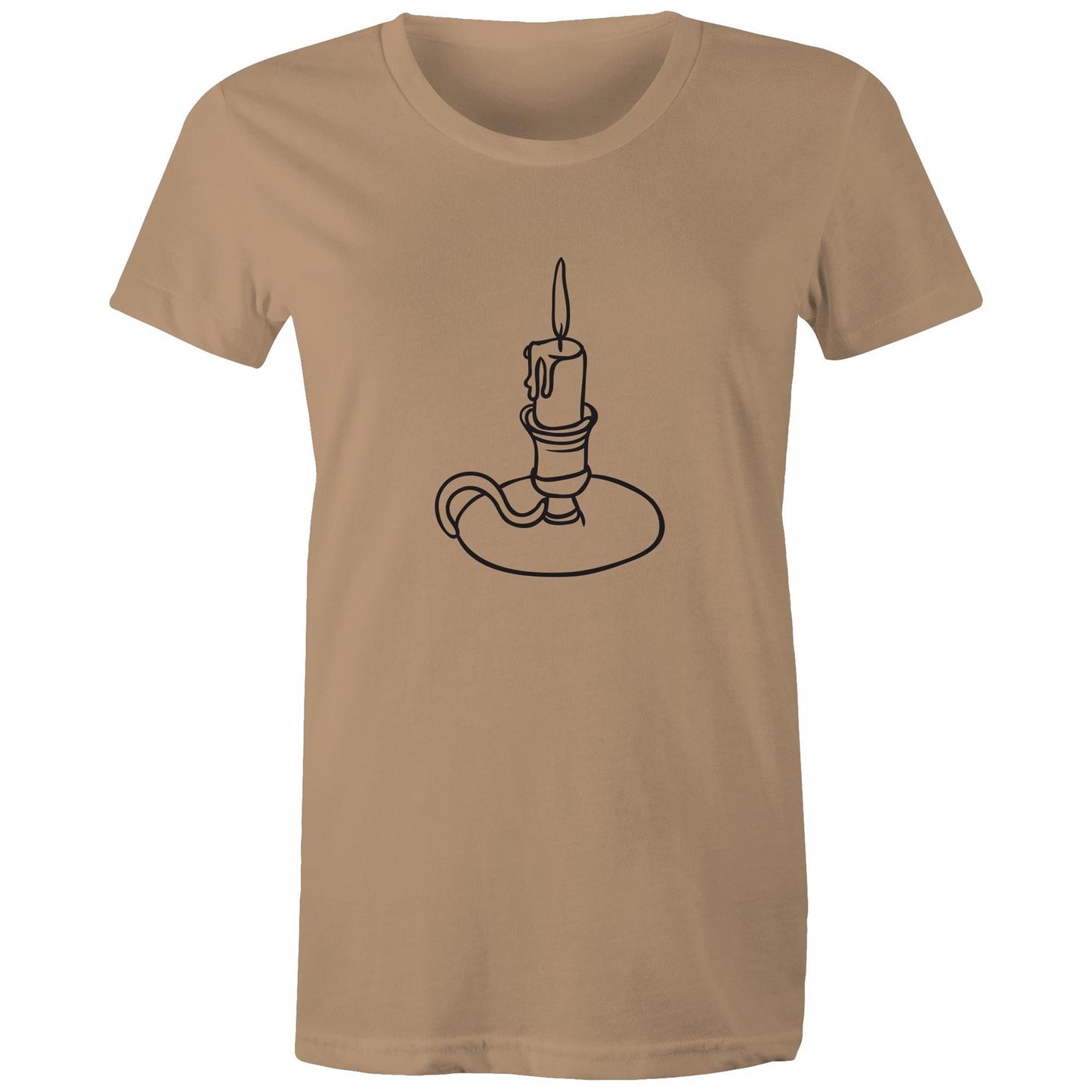 Women's Earthfolk T shirt - By Candle Light - The Crescent Moon