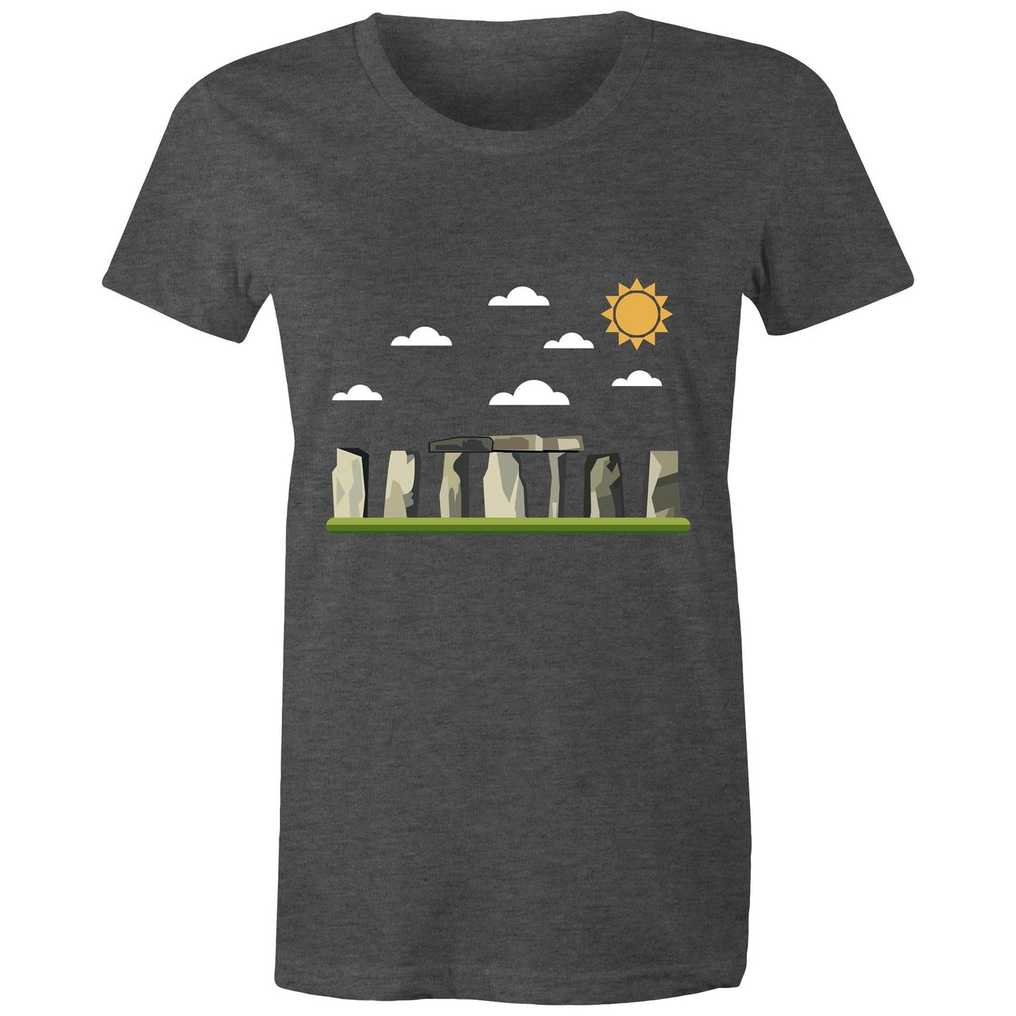 Women's Earthfolk T shirt - Standing Stones - The Crescent Moon