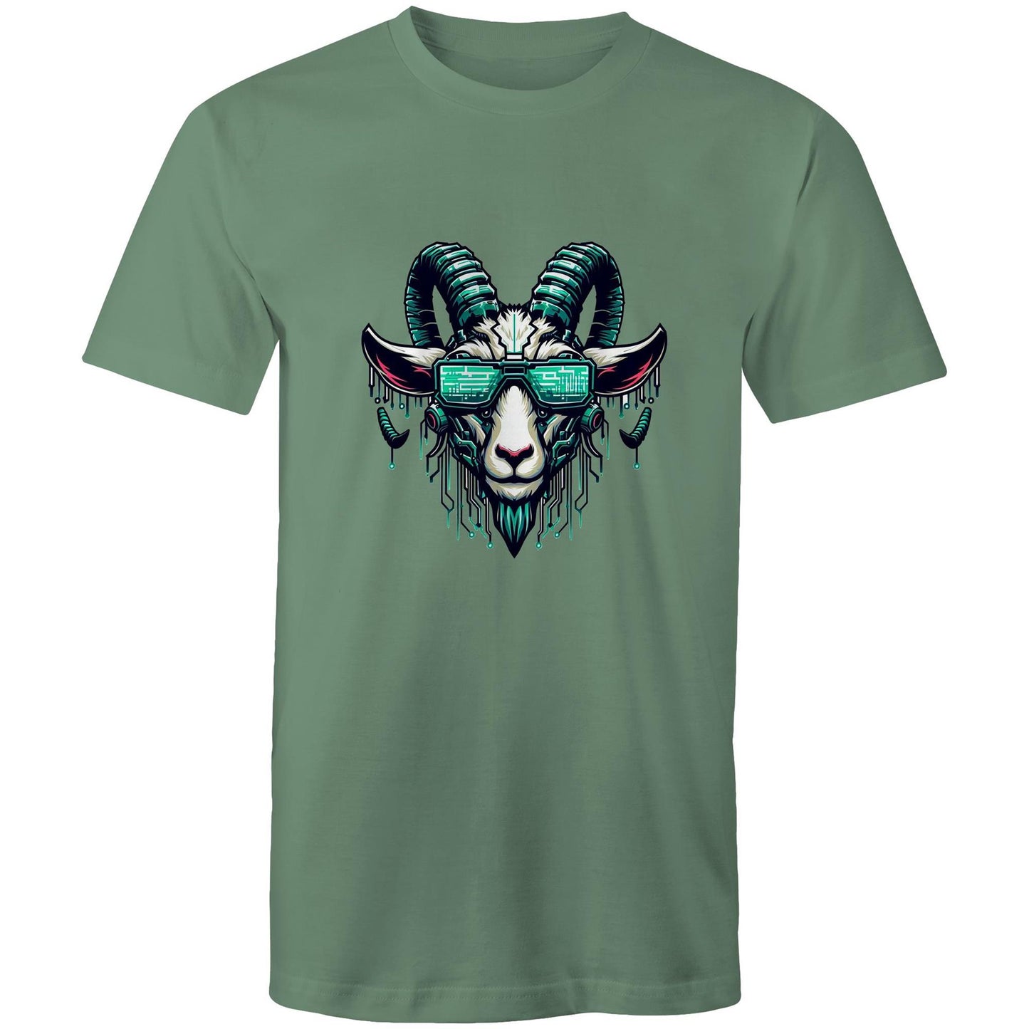 Men's Earthfolk T shirt - Cyber Punk Goat - The Crescent Moon