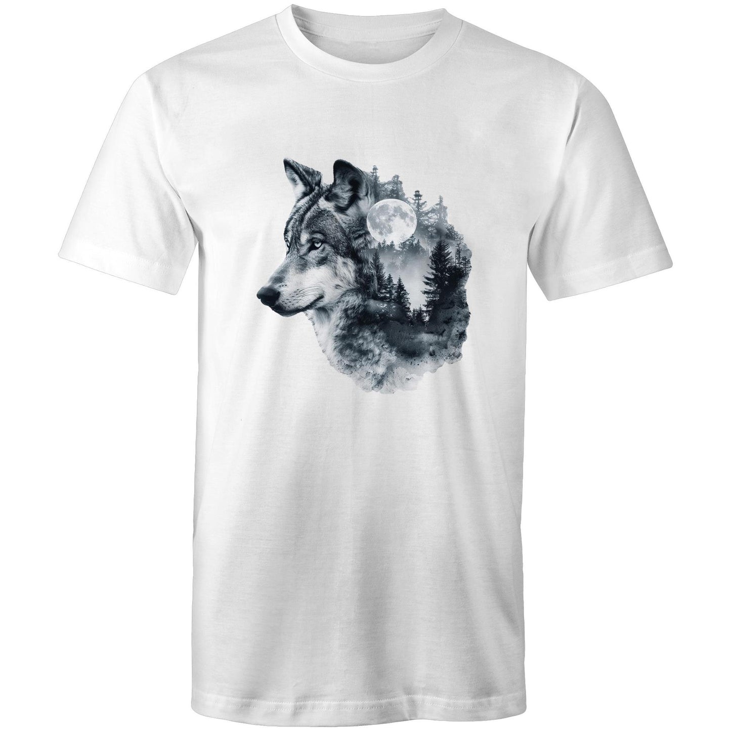 Men's Earthfolk T shirt - Howl of the Moon - The Crescent Moon