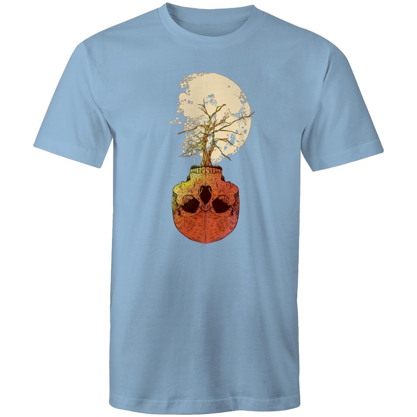 Mens Earthfolk Printed Tshirt - Skull tree - The Crescent Moon