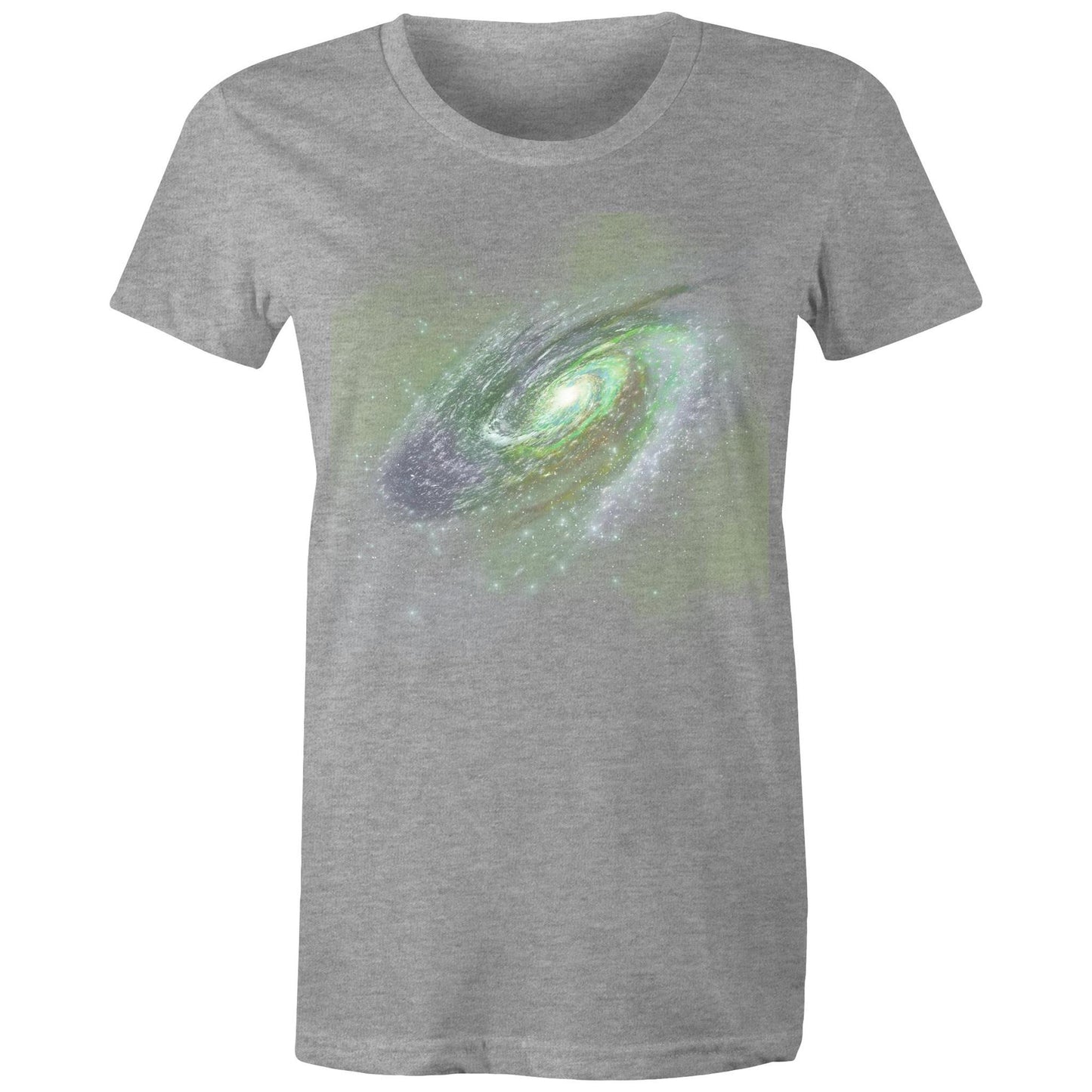 Women's Earthfolk Printed T shirt - Green Galaxy - The Crescent Moon