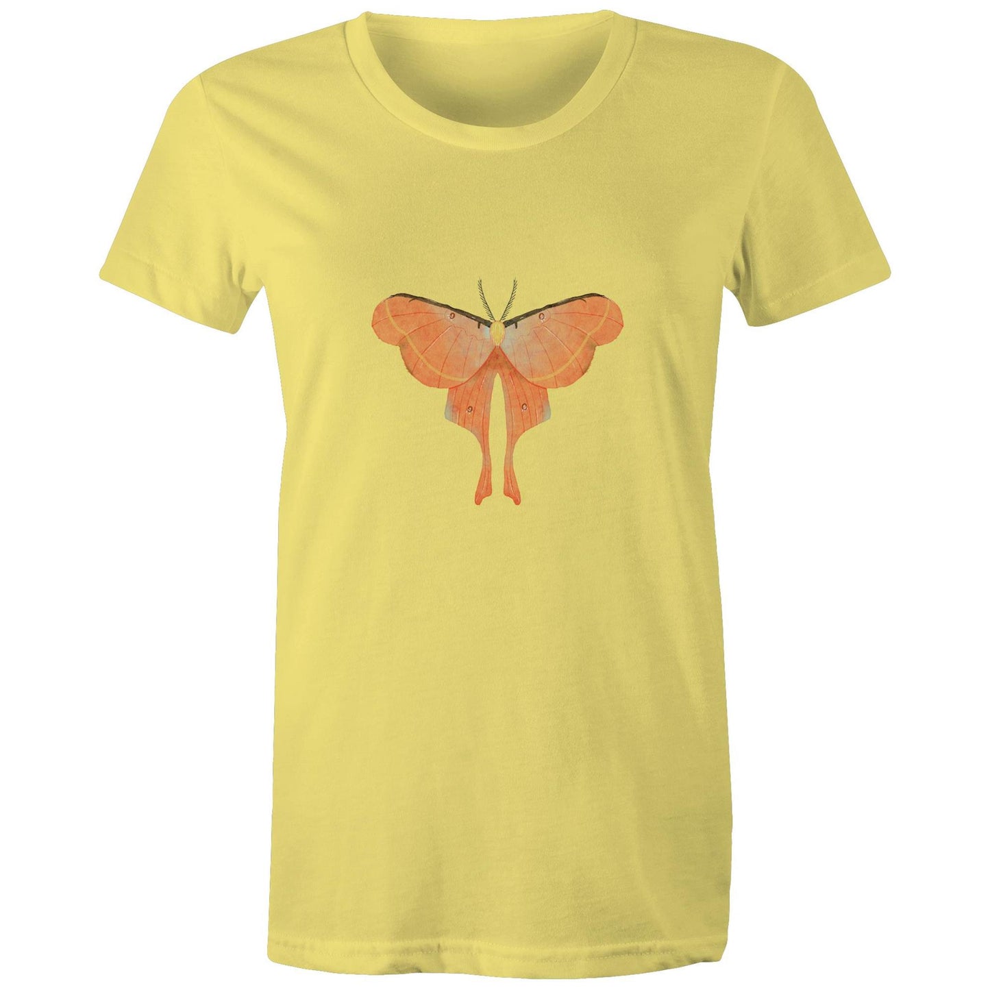 Earthfolk Printed T shirt - Women's Relaxed Fit - Orange Moth