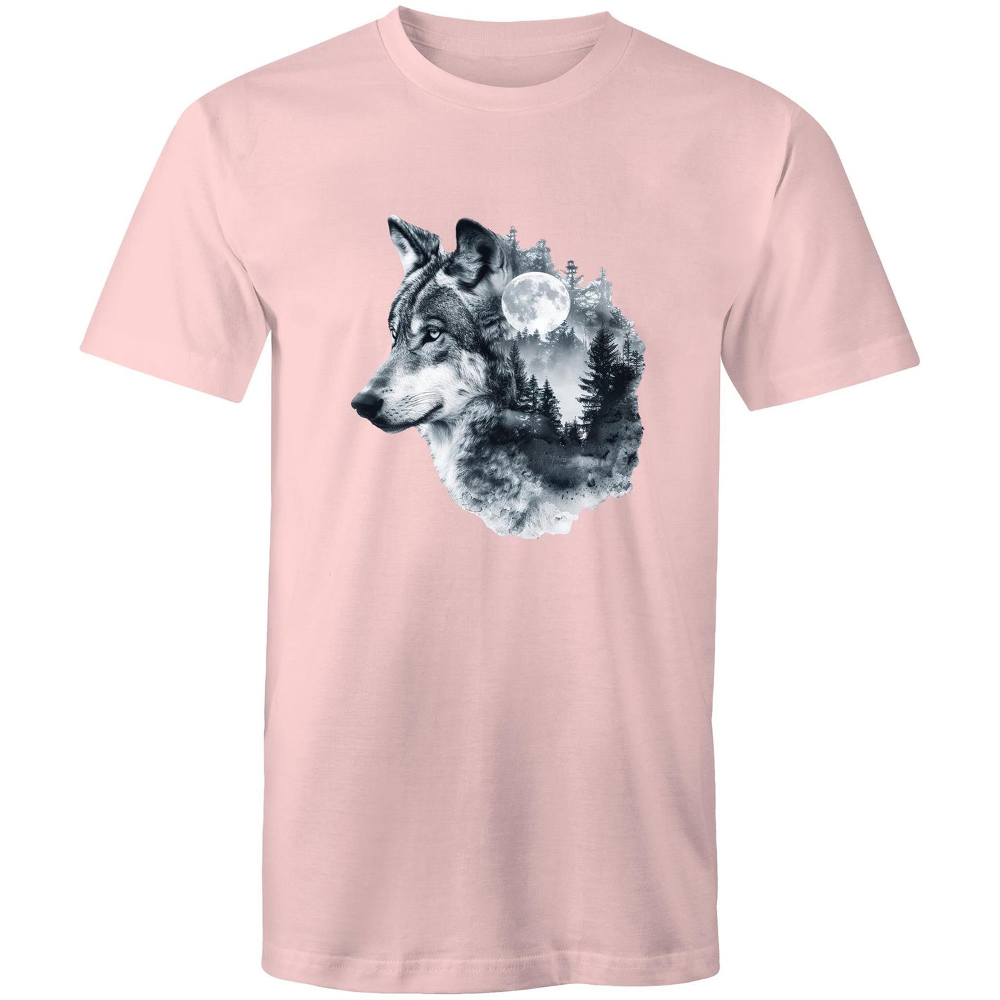 Men's Earthfolk T shirt - Howl of the Moon - The Crescent Moon