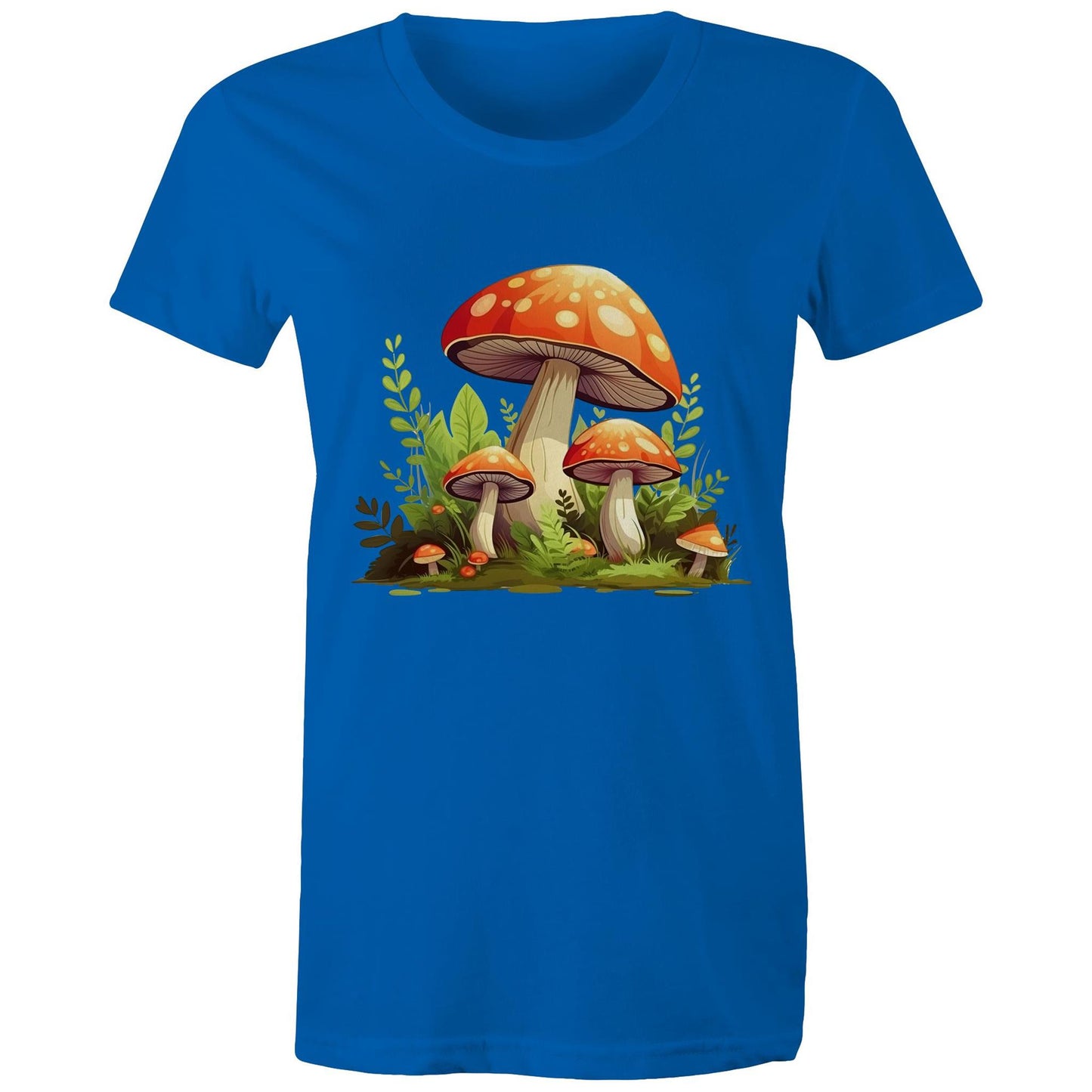 Women's Earthfolk Printed T shirt - Woodland Mushrooms - The Crescent Moon