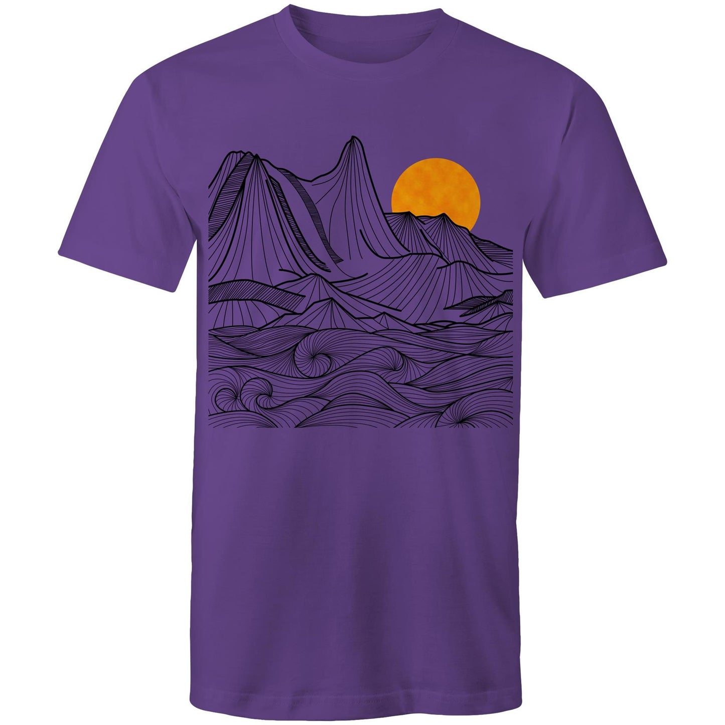 Men's Earthfolk T shirt - Mountain Swirls - The Crescent Moon