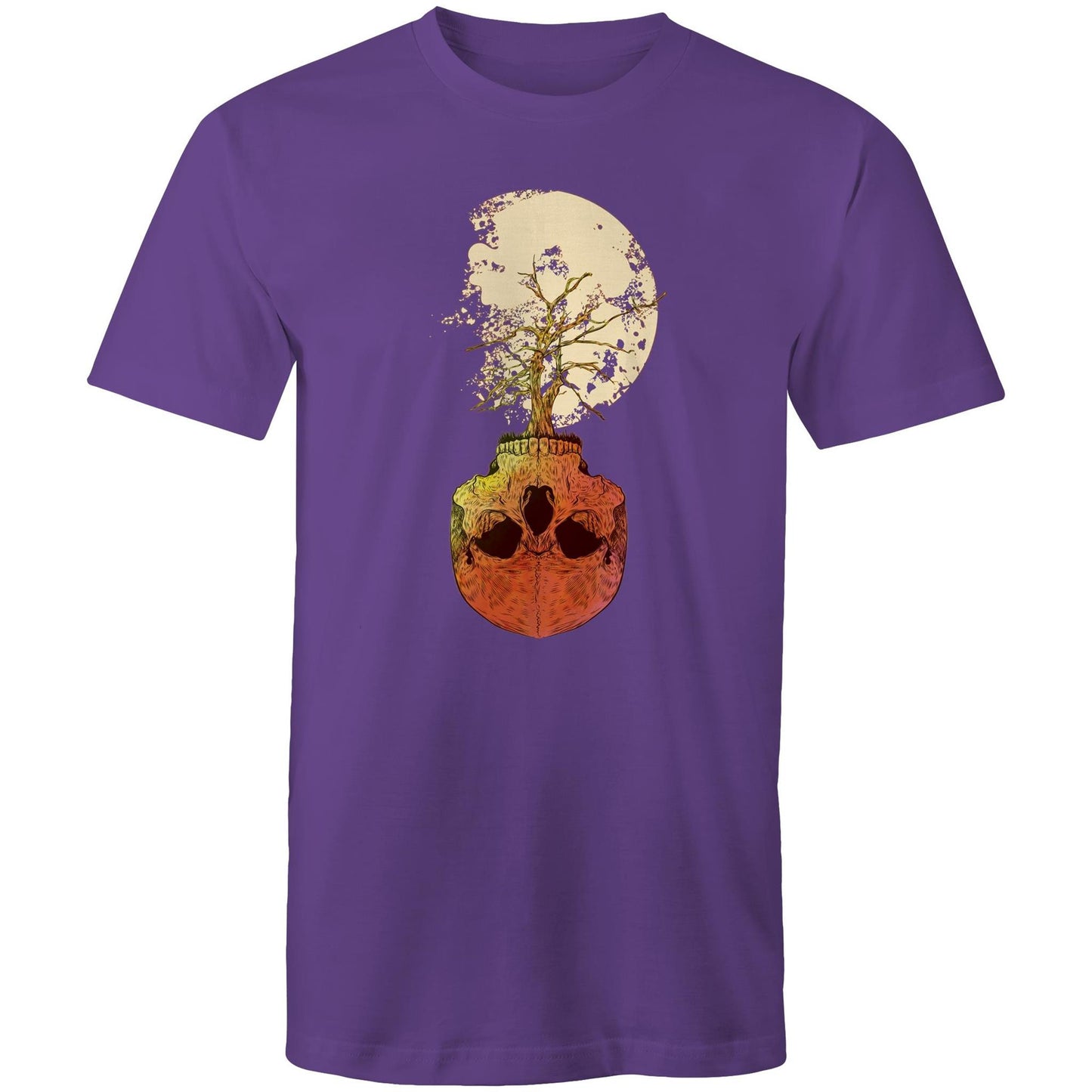 Mens Earthfolk Printed Tshirt - Skull tree - The Crescent Moon