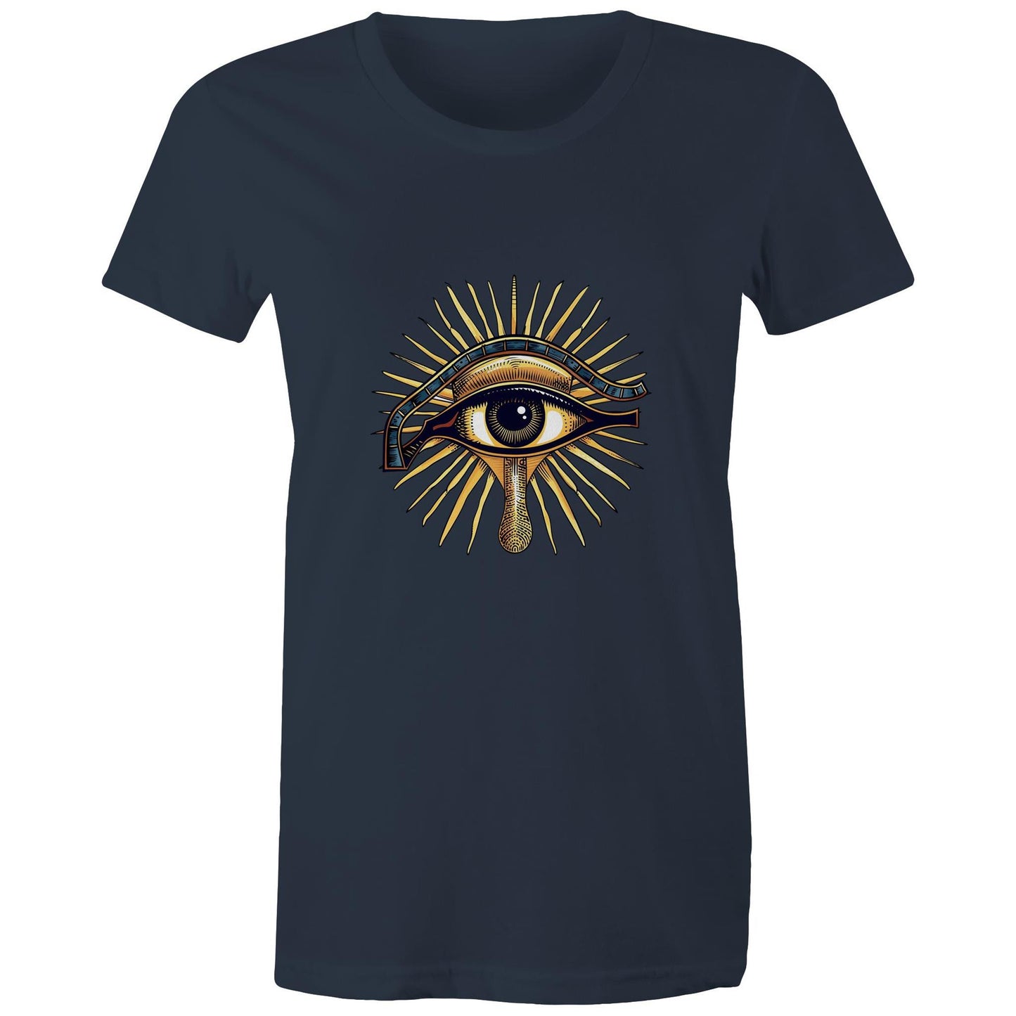 Women's Earthfolk T shirt - Eye of Horus - The Crescent Moon