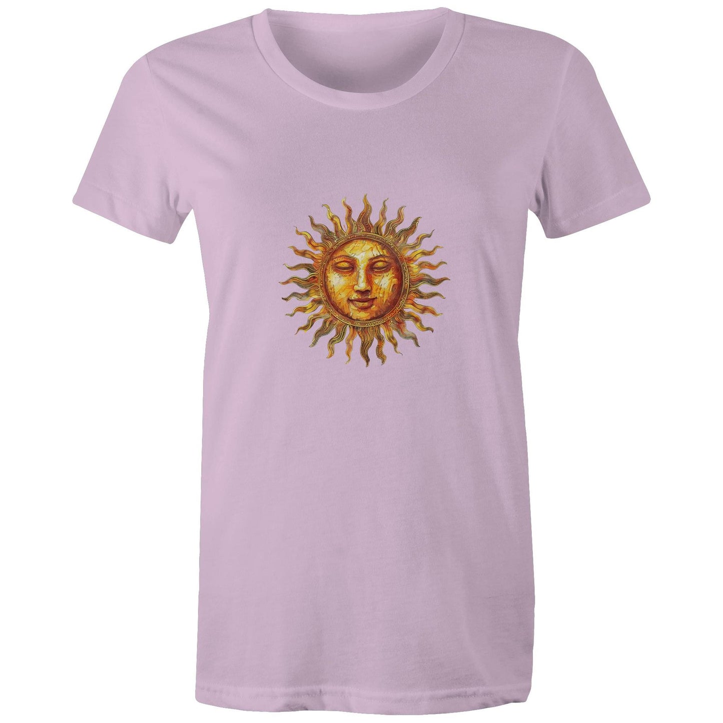 Earthfolk Printed T shirt - Women's Relaxed Fit - Majestic Sun - The Crescent Moon