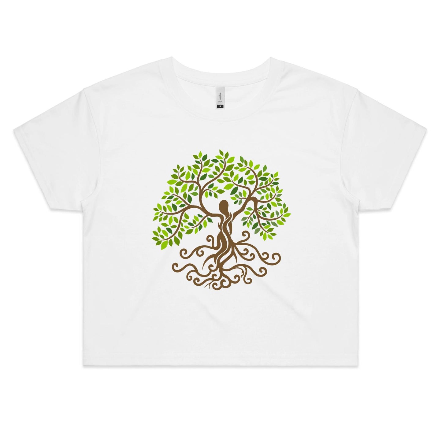 Earthfolk Printed Tshirt - Women's Crop Tee - Tree of Life