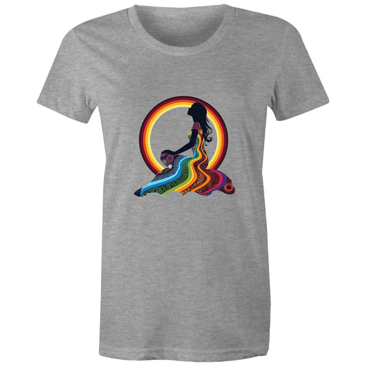 Women's Earthfolk T shirt - Feel the Rainbow - The Crescent Moon